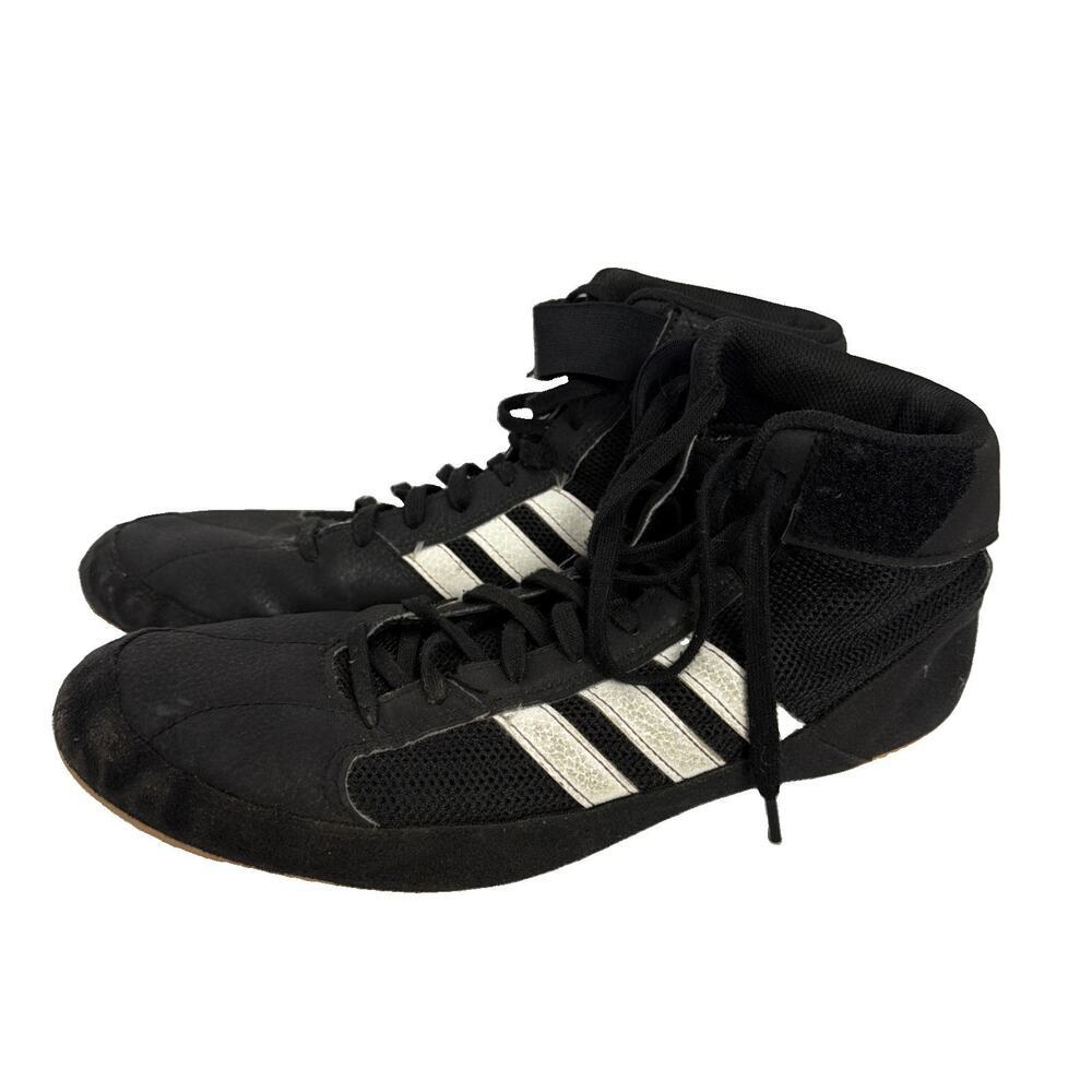 Adidas HVC 2 Wrestling Shoes Men Size 11.5 Black White AQ3325 Combat Boxing Gym